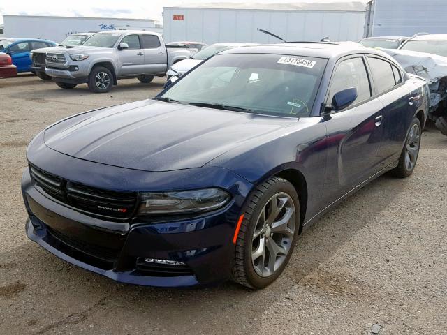 2C3CDXHG6FH722500 - 2015 DODGE CHARGER SX BLUE photo 2