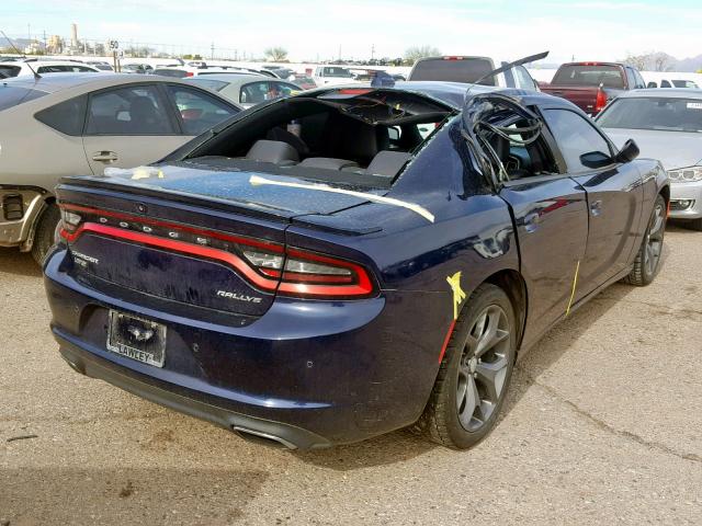 2C3CDXHG6FH722500 - 2015 DODGE CHARGER SX BLUE photo 4