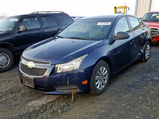 1G1PC5SH5B7119428 - 2011 CHEVROLET CRUZE LS BLUE photo 2