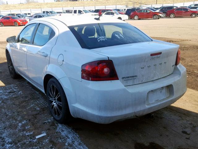 1C3CDZCB9CN291175 - 2012 DODGE AVENGER SX WHITE photo 3