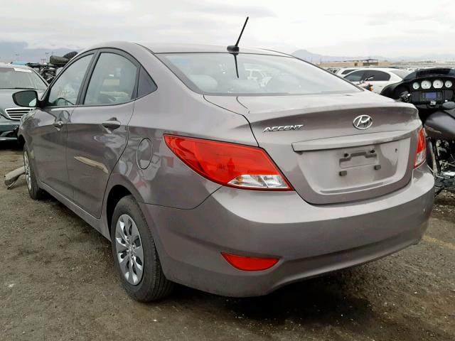 KMHCT4AE7HU378564 - 2017 HYUNDAI ACCENT SE CHARCOAL photo 3