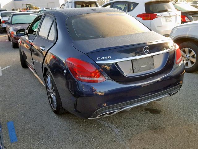 55SWF6EB9GU129516 - 2016 MERCEDES-BENZ C 450 4MAT BLUE photo 3