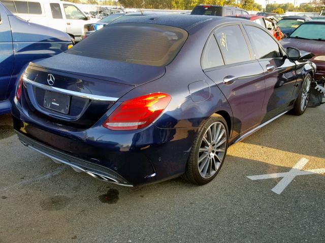 55SWF6EB9GU129516 - 2016 MERCEDES-BENZ C 450 4MAT BLUE photo 4