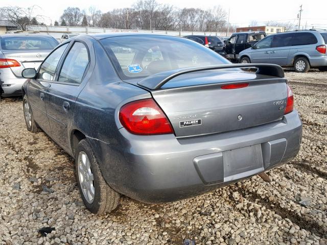 1B3ES56CX5D186758 - 2005 DODGE NEON SXT GRAY photo 3