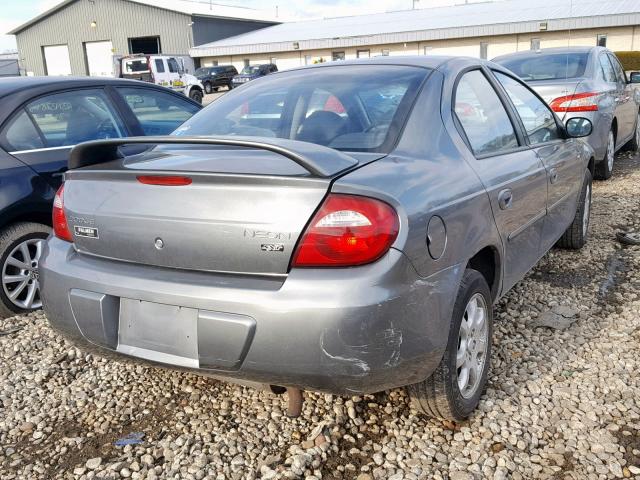 1B3ES56CX5D186758 - 2005 DODGE NEON SXT GRAY photo 4