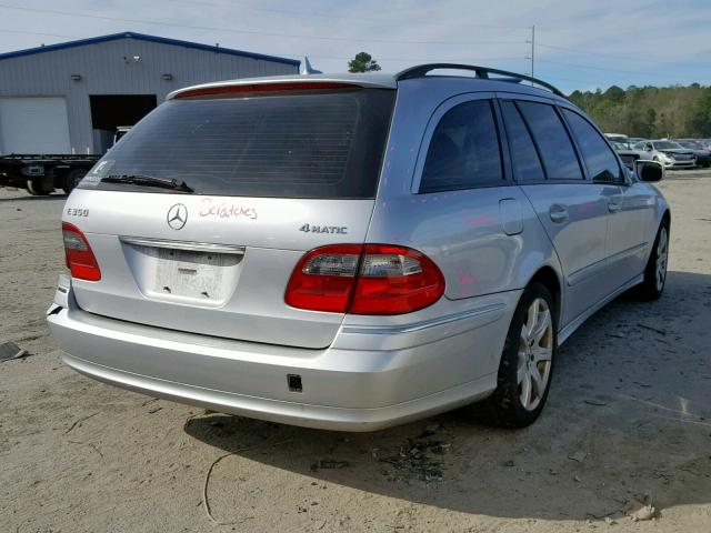 WDBUH87X87X211510 - 2007 MERCEDES-BENZ E 350 4MAT SILVER photo 4