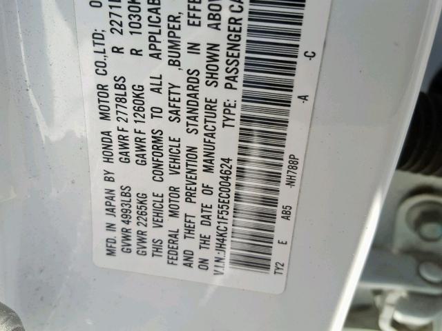 JH4KC1F55EC004624 - 2014 ACURA RLX TECH 白色 照片 10