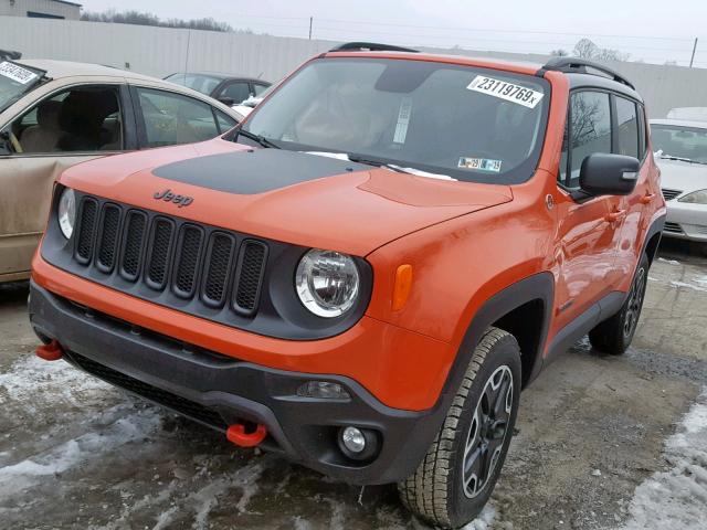 ZACCJBCT5GPD24979 - 2016 JEEP RENEGADE T ORANGE photo 2