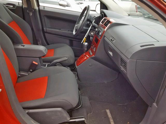 1B3HB48A19D187967 - 2009 DODGE CALIBER SX RED photo 5