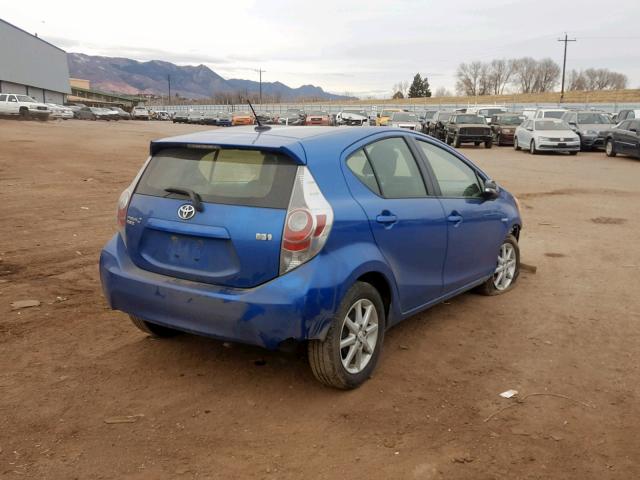 JTDKDTB37E1070425 - 2014 TOYOTA PRIUS C BLUE photo 4