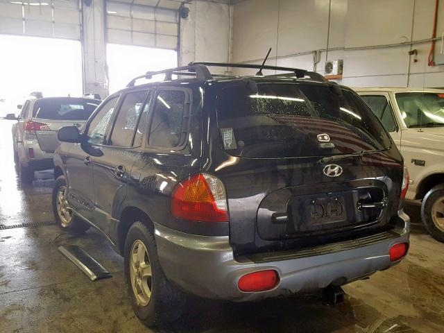 KM8SC73D34U724220 - 2004 HYUNDAI SANTA FE G BLACK photo 3