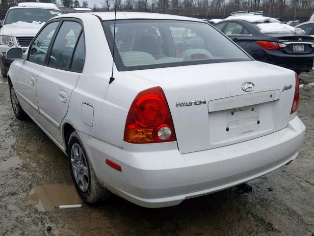 KMHCG45C44U532767 - 2004 HYUNDAI ACCENT GL WHITE photo 3