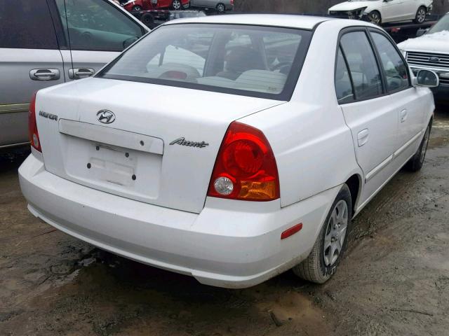 KMHCG45C44U532767 - 2004 HYUNDAI ACCENT GL WHITE photo 4