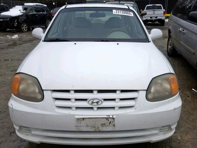 KMHCG45C44U532767 - 2004 HYUNDAI ACCENT GL WHITE photo 9