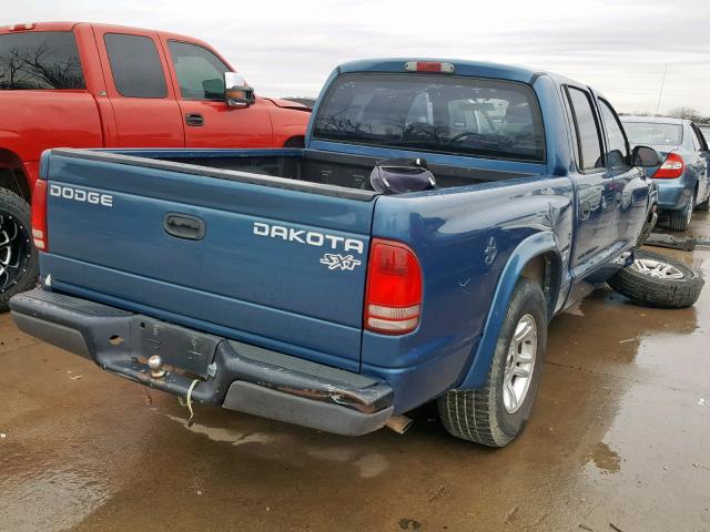 1D7HL38XX3S362106 - 2003 DODGE DAKOTA QUA BLUE photo 4