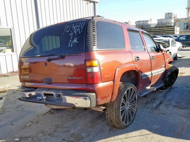 1GNEC13V62R263853 - 2002 CHEVROLET TAHOE C150 RED photo 4