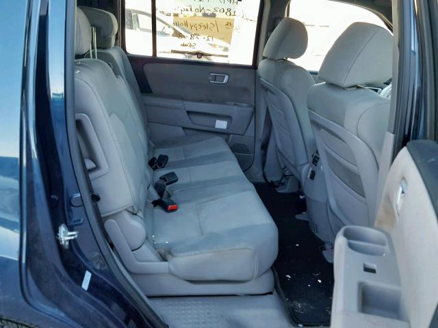 5FNYF4H26BB039226 - 2011 HONDA PILOT LX BLUE photo 6