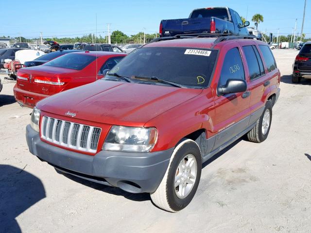 1J4GW48S04C146276 - 2004 JEEP GRAND CHER RED photo 2