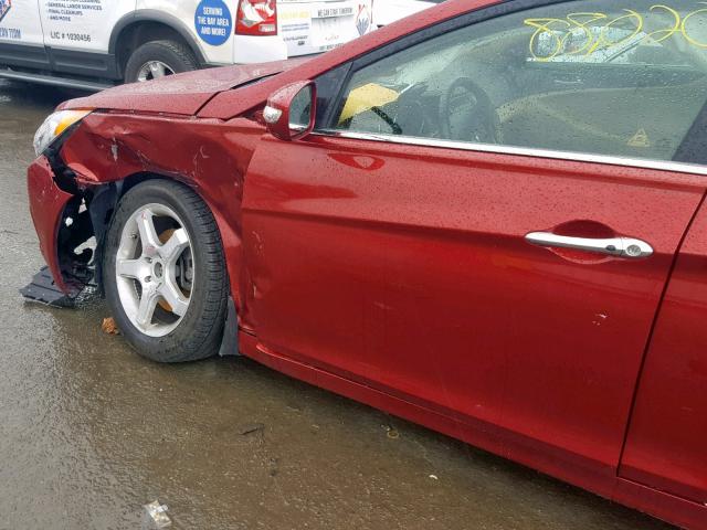 5NPEC4AC8CH365790 - 2012 HYUNDAI SONATA SE RED photo 9