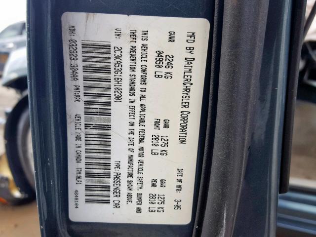 2C3KA53G16H102301 - 2006 CHRYSLER 300 TOURIN Yaşıl foto 10