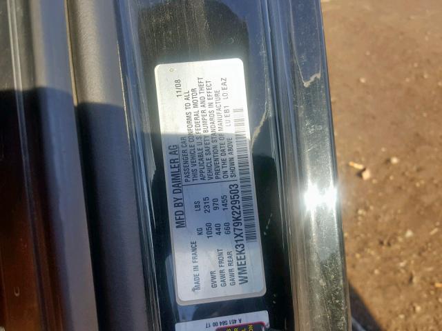 WMEEK31X79K229503 - 2009 SMART FORTWO PAS 白色 照片 10