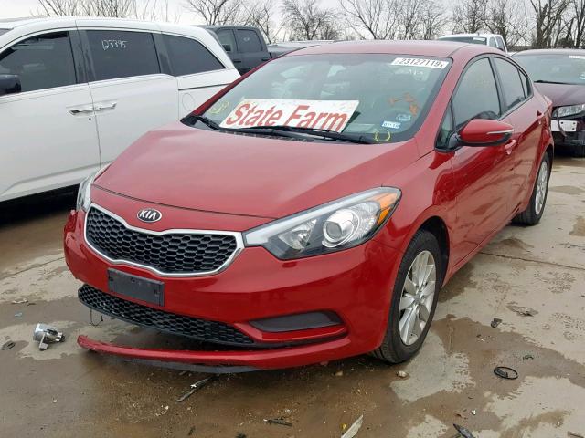 KNAFX4A67E5062745 - 2014 KIA FORTE LX RED photo 2