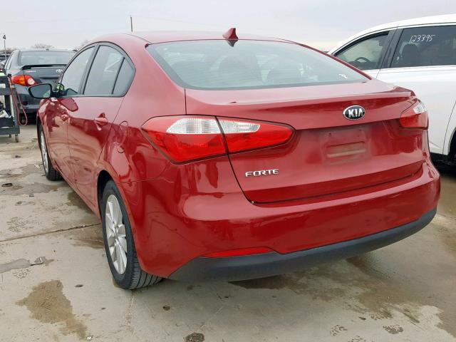 KNAFX4A67E5062745 - 2014 KIA FORTE LX RED photo 3