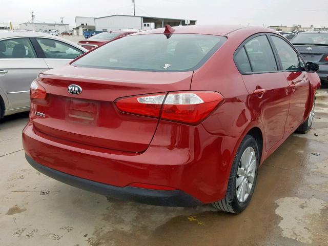 KNAFX4A67E5062745 - 2014 KIA FORTE LX RED photo 4