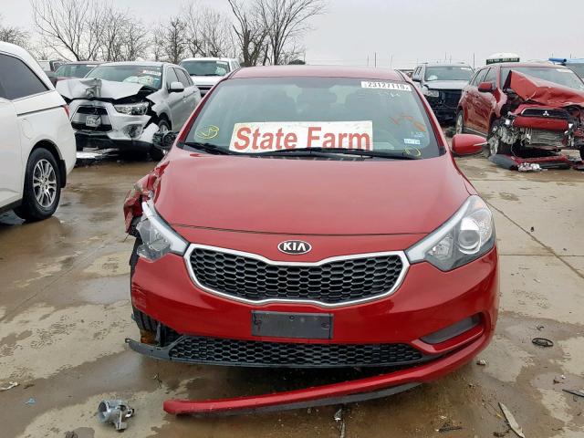 KNAFX4A67E5062745 - 2014 KIA FORTE LX RED photo 9