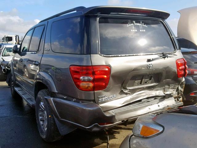 5TDZT38A34S237792 - 2004 TOYOTA SEQUOIA LI GRAY photo 3