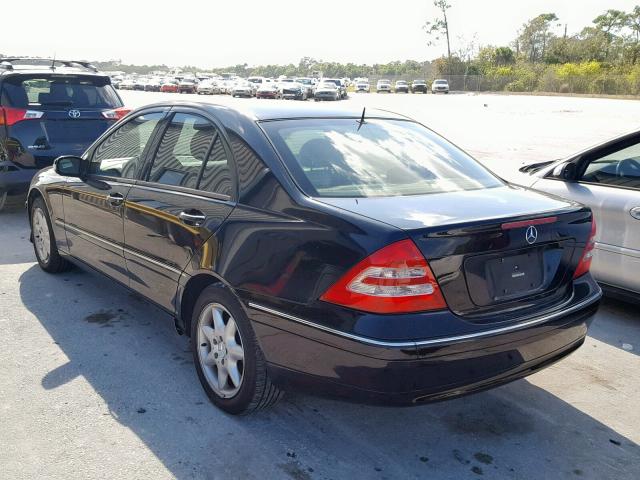 WDBRF61J92F278135 - 2002 MERCEDES-BENZ C 240 BLACK photo 3