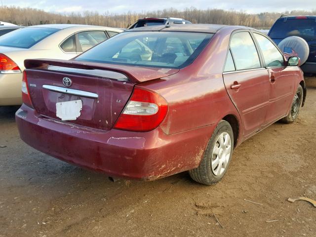 4T1BE32K94U364308 - 2004 TOYOTA CAMRY LE 勃艮第红 照片 4