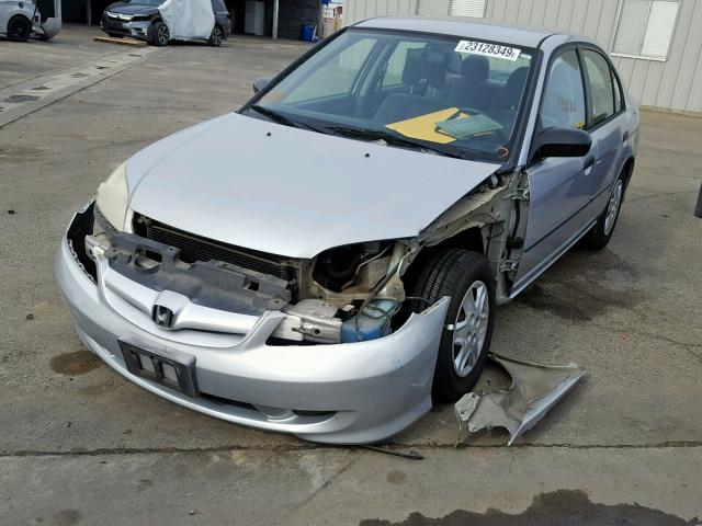 1HGES16345L011422 - 2005 HONDA CIVIC DX V SILVER photo 2