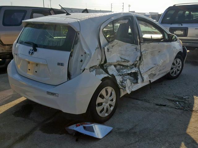 JTDKDTB36E1559110 - 2014 TOYOTA PRIUS C WHITE photo 4