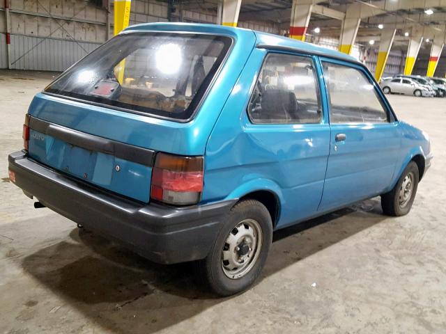 JF1KA7226PB703023 - 1993 SUBARU JUSTY DL TEAL photo 4