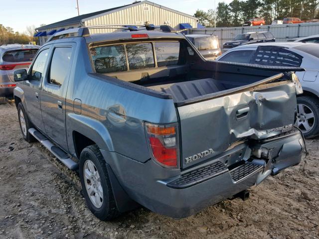 2HJYK16537H537372 - 2007 HONDA RIDGELINE BLUE photo 3