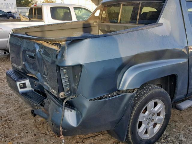 2HJYK16537H537372 - 2007 HONDA RIDGELINE BLUE photo 9