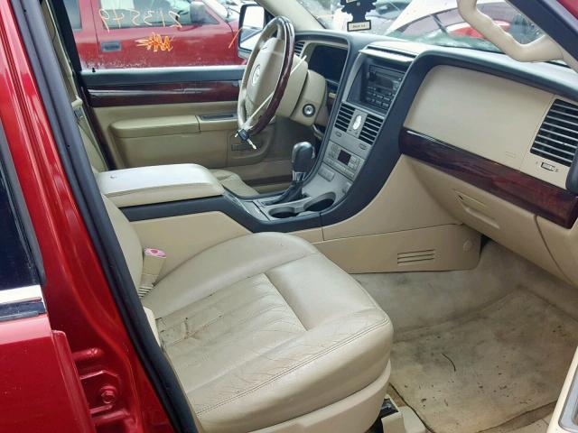 5LMEU68H75ZJ33423 - 2005 LINCOLN AVIATOR 红色 照片 5