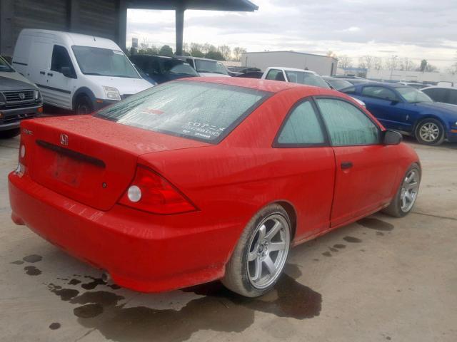 1HGEM22165L042160 - 2005 HONDA CIVIC DX V RED photo 4