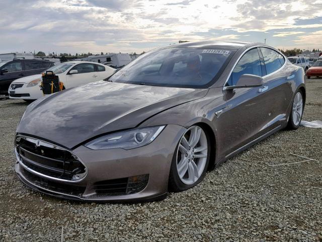 5YJSA1E23FF108743 - 2015 TESLA MODEL S GRAY photo 2