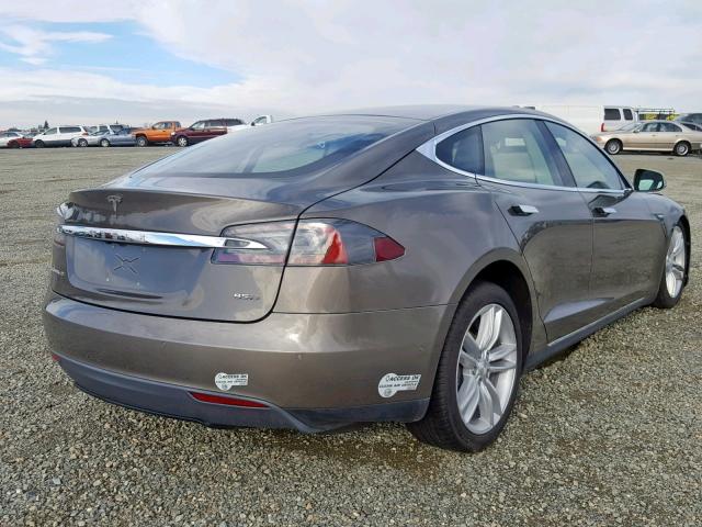 5YJSA1E23FF108743 - 2015 TESLA MODEL S GRAY photo 4