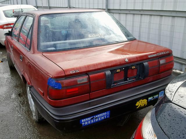 JT2AE94A7M3458421 - 1991 TOYOTA COROLLA DL RED photo 3