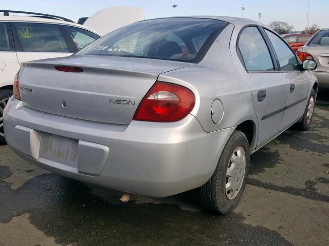 1B3ES26C85D247829 - 2005 DODGE NEON BASE SILVER photo 4