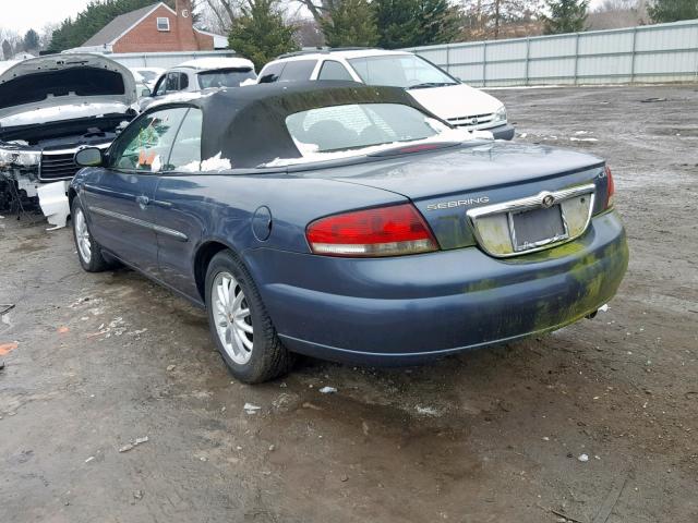 1C3EL55R72N235734 - 2002 CHRYSLER SEBRING LX BLUE photo 3