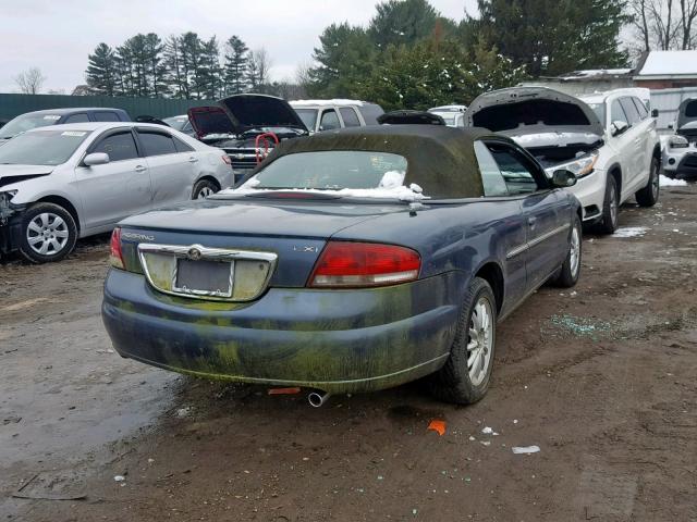 1C3EL55R72N235734 - 2002 CHRYSLER SEBRING LX BLUE photo 4