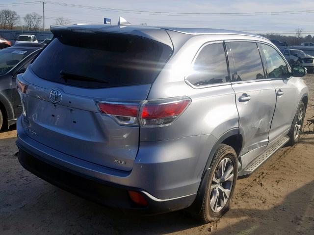 5TDKKRFH7ES031691 - 2014 TOYOTA HIGHLANDER SILVER photo 4