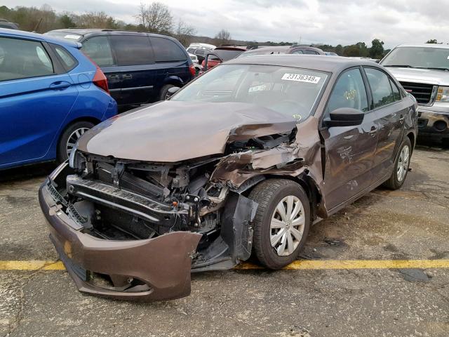 3VW2K7AJ9EM308594 - 2014 VOLKSWAGEN JETTA BASE Շագանակագույն լուսանկար 2