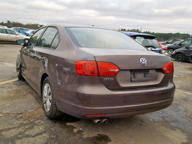 3VW2K7AJ9EM308594 - 2014 VOLKSWAGEN JETTA BASE Շագանակագույն լուսանկար 3