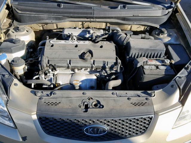 KNADE223296556906 - 2009 KIA RIO BASE GOLD photo 7