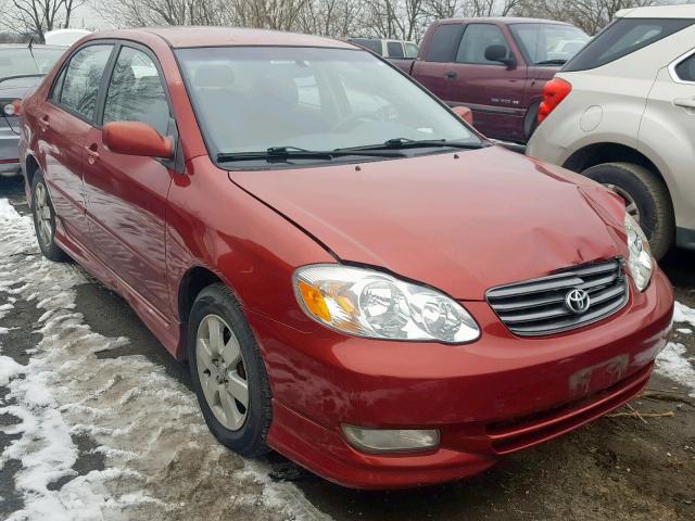 2T1BR32E83C160257 - 2003 TOYOTA COROLLA CE RED photo 1